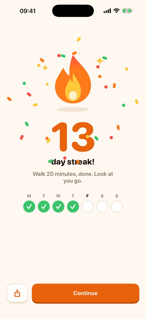 A 24-day streak celebration