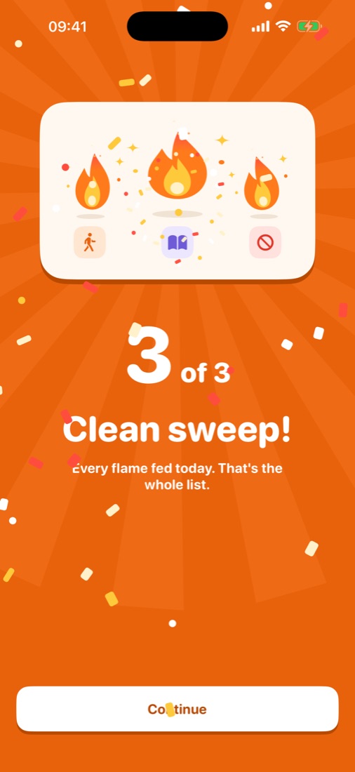 Clean sweep celebration when every goal is done